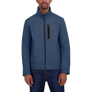 Nautica Men’s Bonded Fleece Softshell Jacket – Water Resistant Zip Front Transitional Coat(Dark Denim)