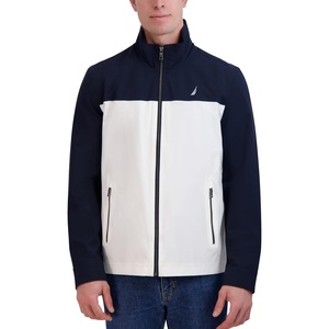 Nautica Men’s Golf Jacket – Casual Wear Windbreaker Jacket, Regular, Big & Tall Sizes(White Navy)