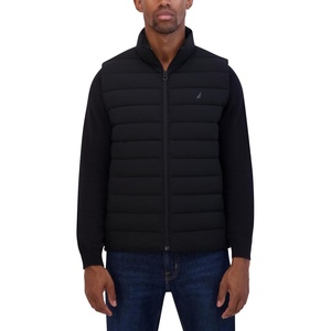 Nautica Men’s Lightweight Puffer Vest – Wind & Water-Resistant(Black)