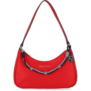 Nautica Voyager Hobo Bag for Women, Vegan Leather Women’s Purse, Large Shoulder Handbag with Zipper Closure(Red (Swag Bag))