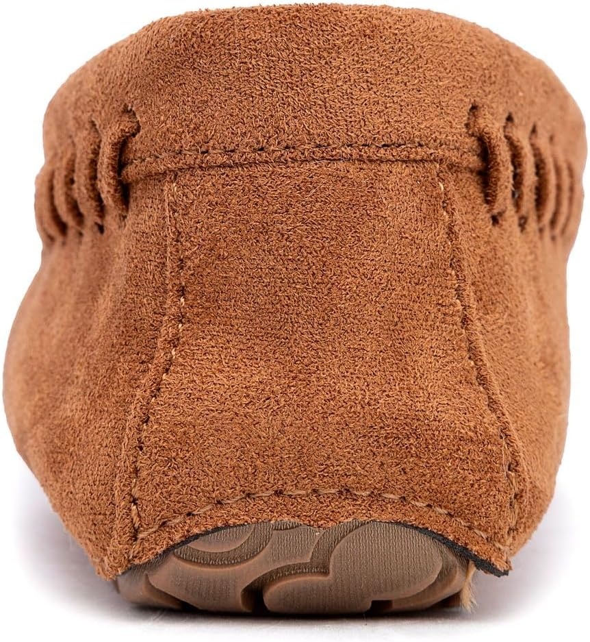 image:imageNautica Women House Fur Slippers Slip On Fuzzy Indoor Outdoor Mocassins Slip Resistant Furry Loafers Microsuede Warm ShoesTan