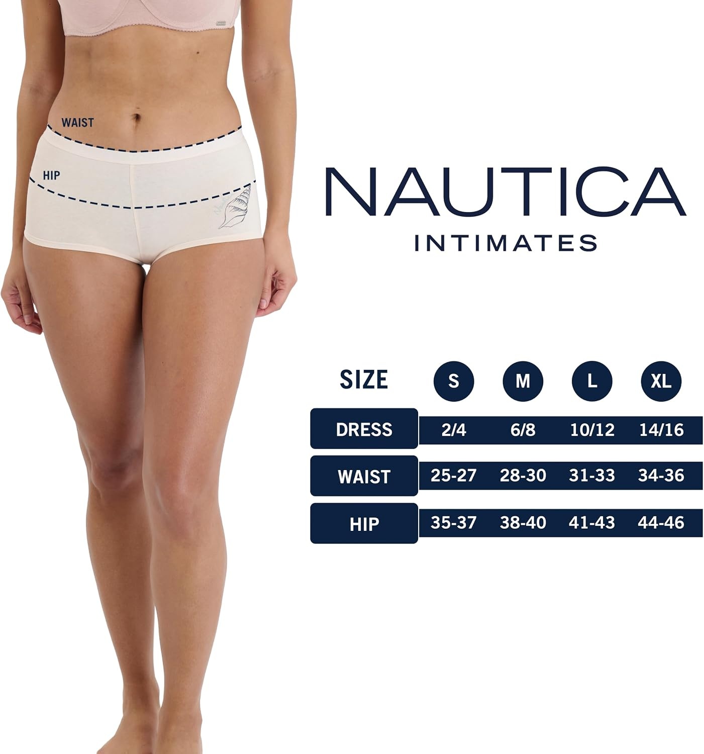 image:imageNautica Womens Cotton Boyshort Underwear Set 5PackVeiled BlushLight Bleach HeatherRainstormStingrayMulti Logo