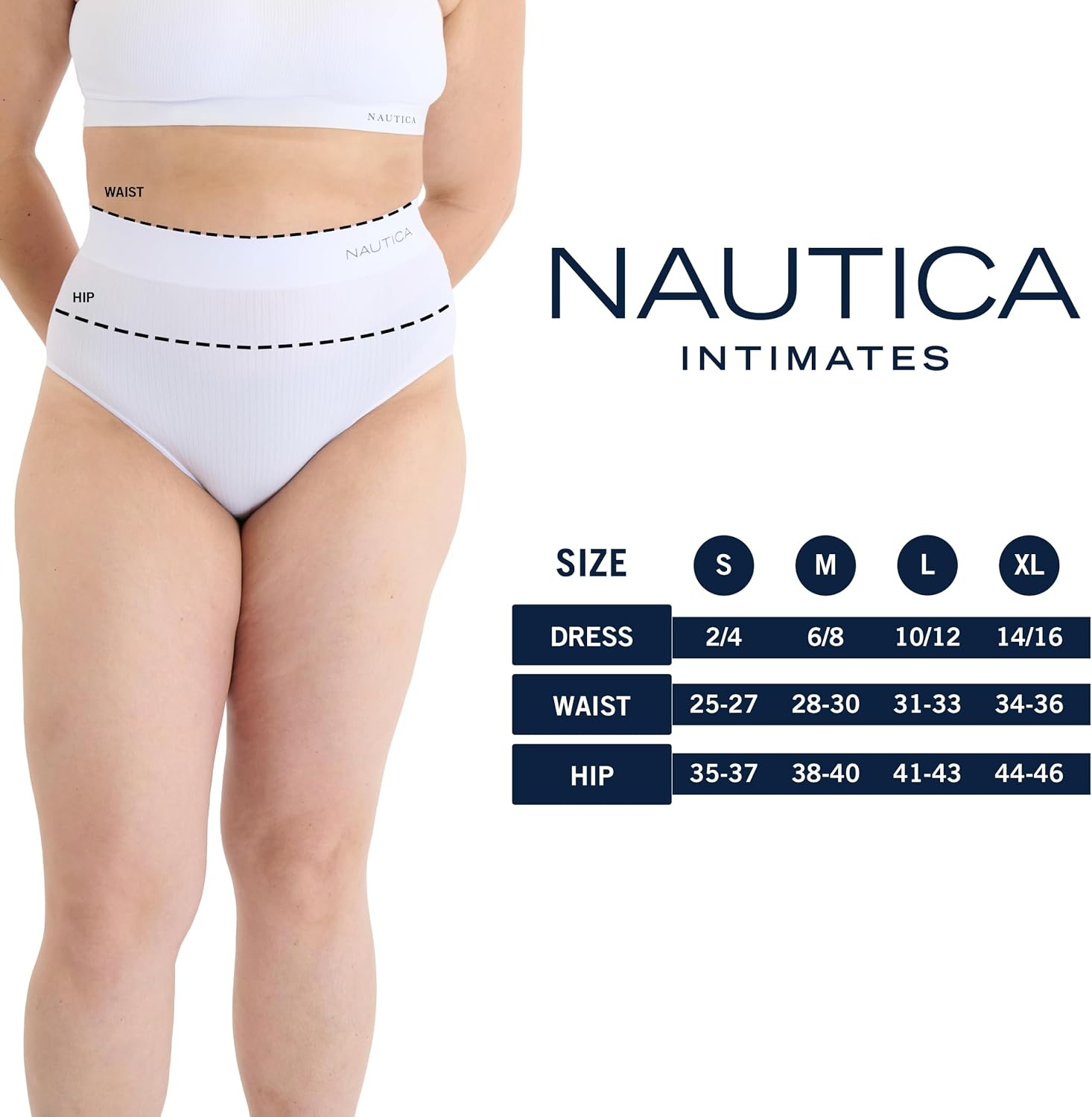 image:imageNautica Womens Seamless Ribbed Knit Brief Underwear Set 5PackBlackSandy BeigeWhiteMedium Heather GreyLight Mocha
