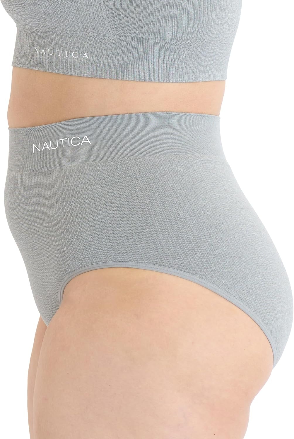 image:imageNautica Womens Seamless Ribbed Knit Brief Underwear Set 5PackBlackSandy BeigeWhiteMedium Heather GreyLight Mocha
