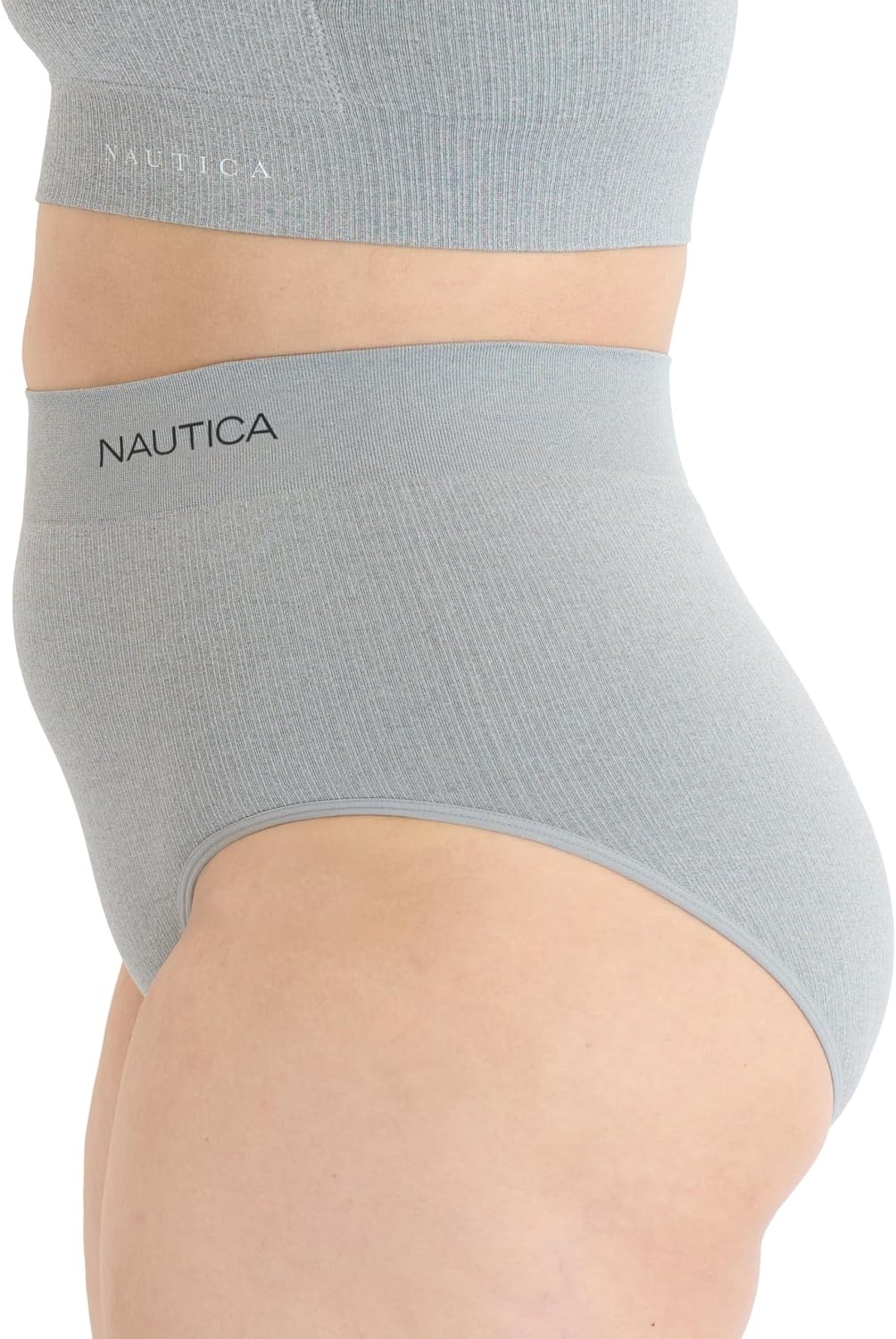 image:imageNautica Womens Seamless Ribbed Knit Brief Underwear Set 5PackMd Heather GreyNight SpellSilver LakeCocoa DustSea Grass