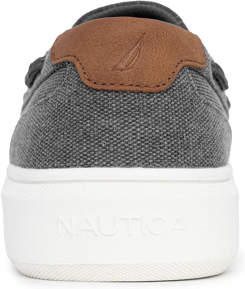 image:imageNAUTICA Mens LaceUp Boat Shoe Casual Loafers Comfort Sneaker Walking MoccasinCharcoal Canvas