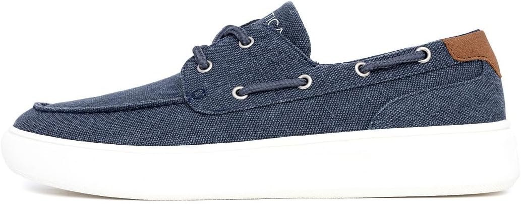 image:imageNAUTICA Mens LaceUp Boat Shoe Casual Loafers Comfort Sneaker Walking MoccasinNavy Canvas