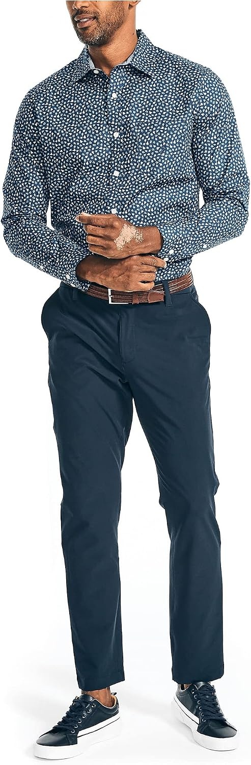 image:imageNautica Mens Nautica Printed Poplin ShirtNautica Printed Poplin ShirtEstate Blue
