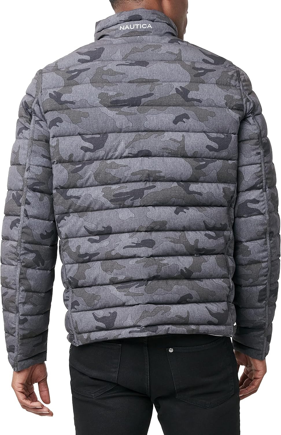 image:imageNautica Mens Reversible Quilted Puffer Jacket Midweight Mechanical Stretch Winter CoatVintage Black Combo