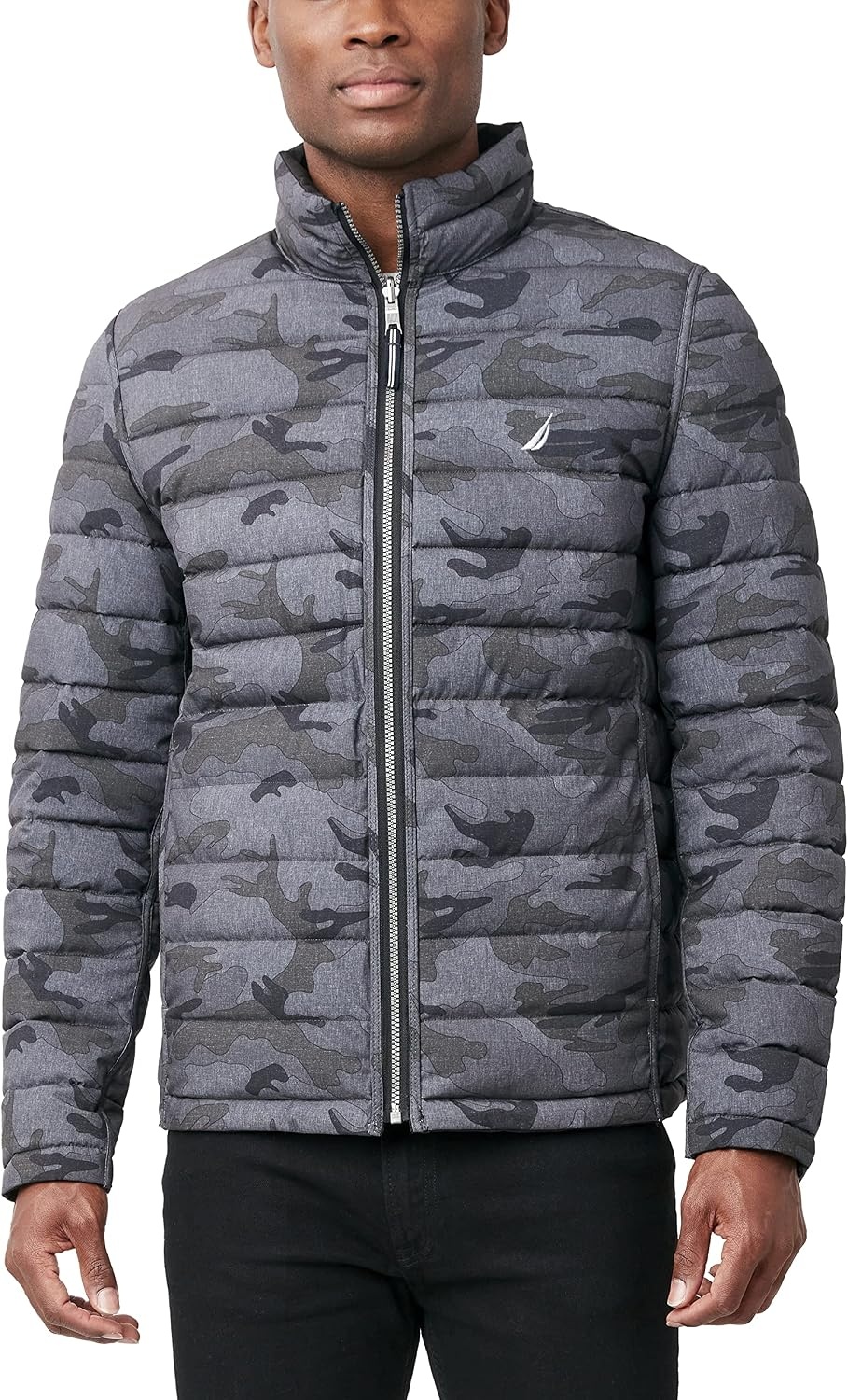 image:imageNautica Mens Reversible Quilted Puffer Jacket Midweight Mechanical Stretch Winter CoatVintage Black Combo