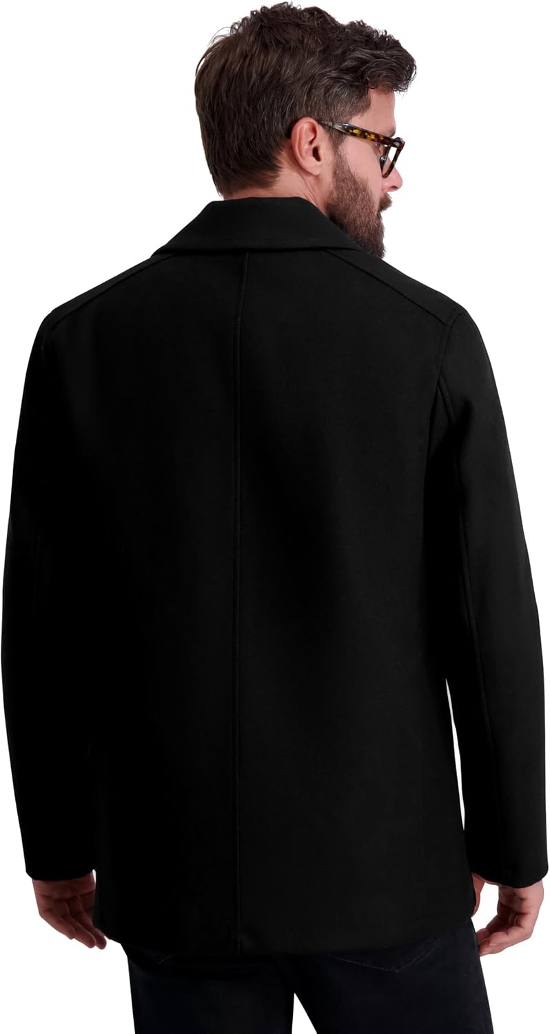 image:imageNautica Mens Wool Blend Peacoat DoubleBreasted Winter Coat Regular Big amp Tall SizesBlack