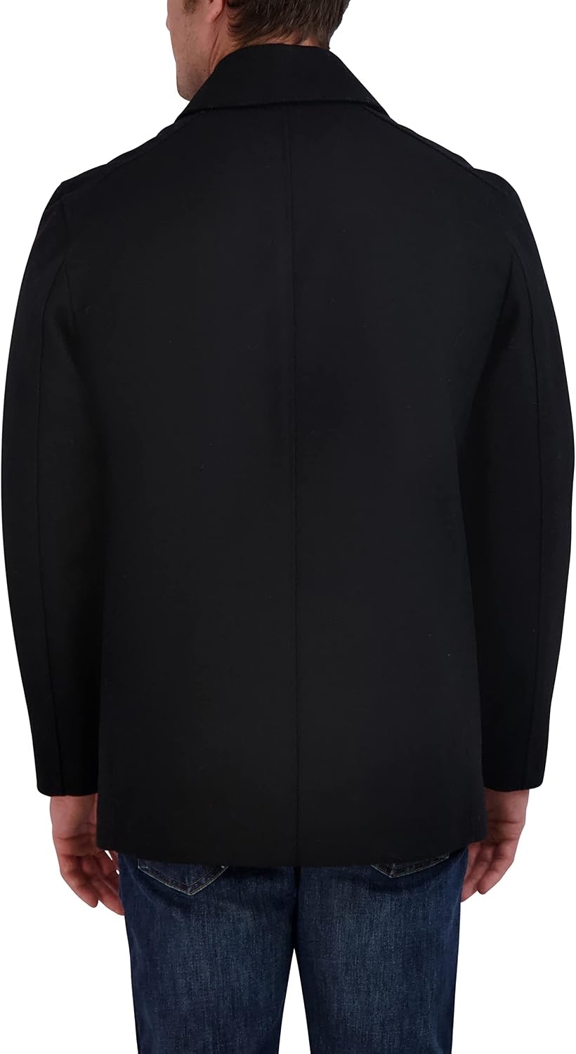 image:imageNautica Mens Wool Blend Peacoat DoubleBreasted Winter Coat Regular Big amp Tall SizesCaviar