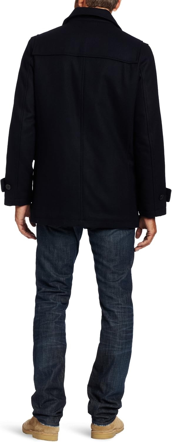 image:imageNautica Mens Wool Blend Peacoat DoubleBreasted Winter Coat Regular Big amp Tall SizesD Navy