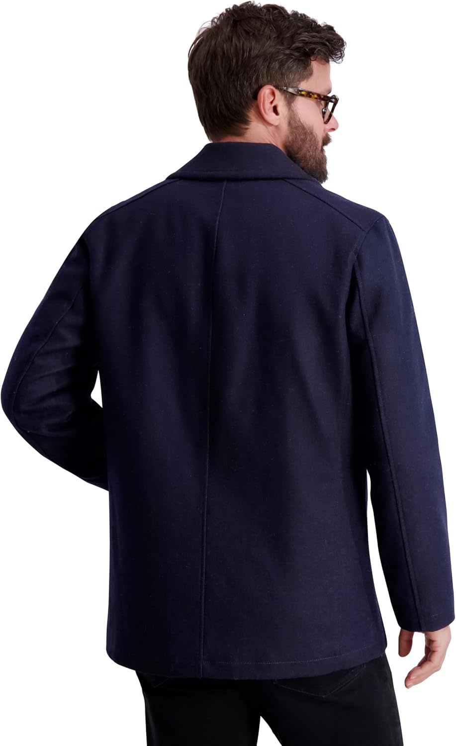 image:imageNautica Mens Wool Blend Peacoat DoubleBreasted Winter Coat Regular Big amp Tall SizesDark Navy