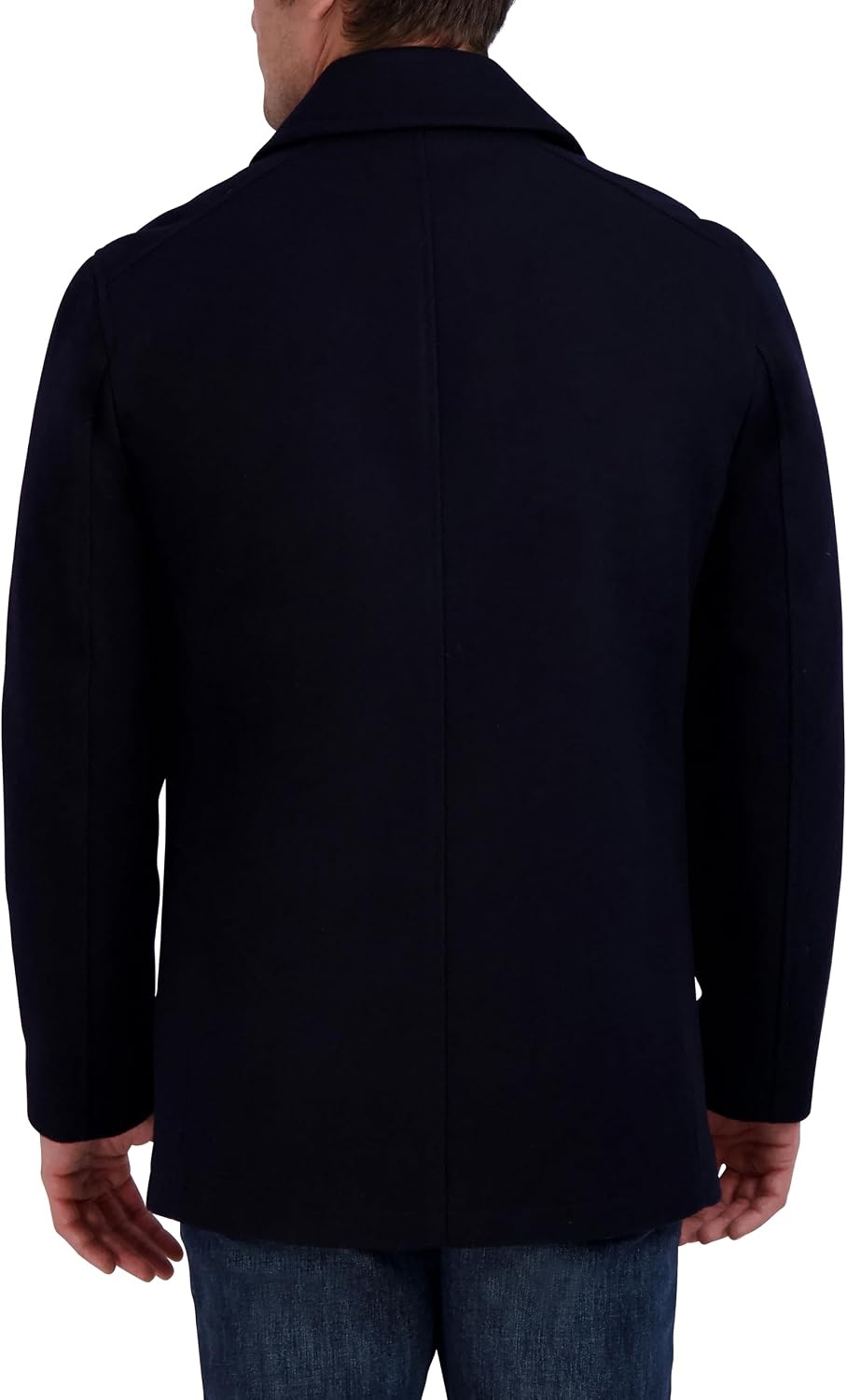 image:imageNautica Mens Wool Blend Peacoat DoubleBreasted Winter Coat Regular Big amp Tall SizesNavy Dr