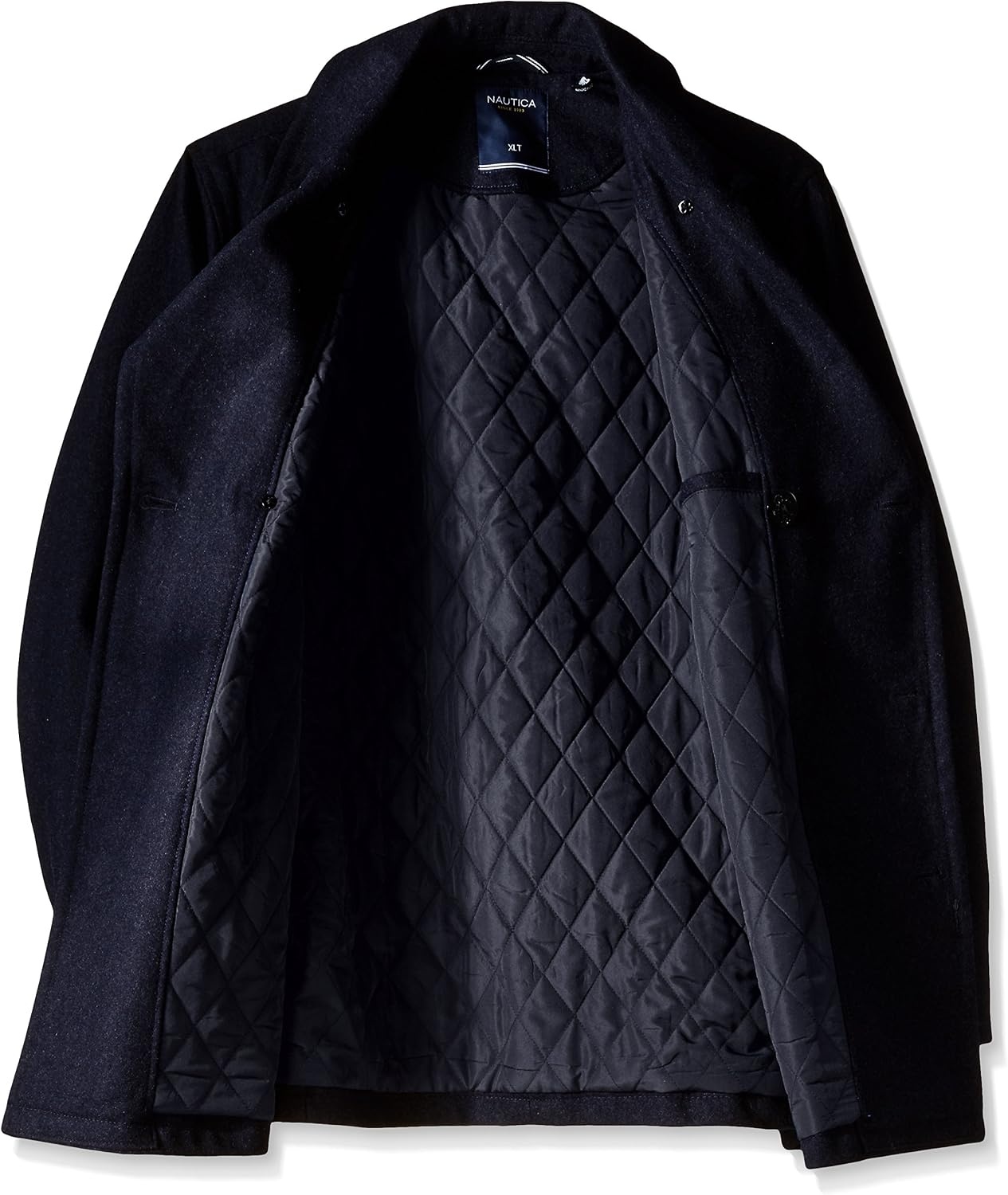 image:imageNautica Mens Wool Blend Peacoat DoubleBreasted Winter Coat Regular Big amp Tall SizesOcean Navy
