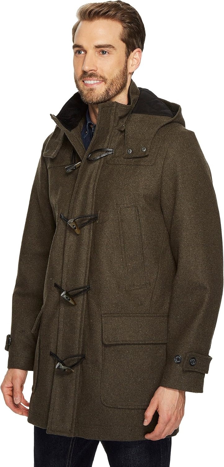 image:imageNautica Mens Wool Blend Peacoat DoubleBreasted Winter Coat Regular Big amp Tall SizesOlive