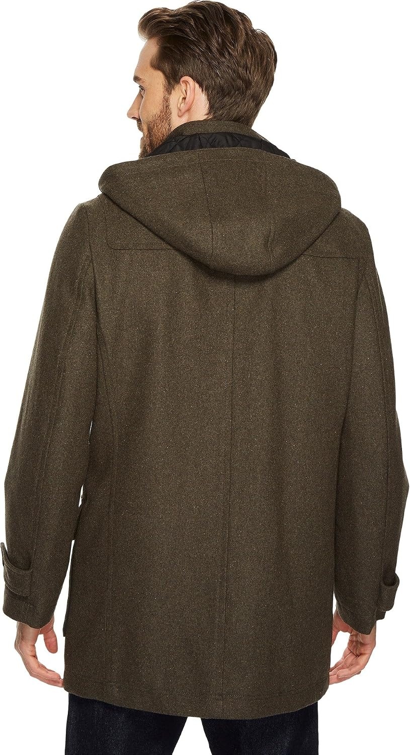 image:imageNautica Mens Wool Blend Peacoat DoubleBreasted Winter Coat Regular Big amp Tall SizesOlive