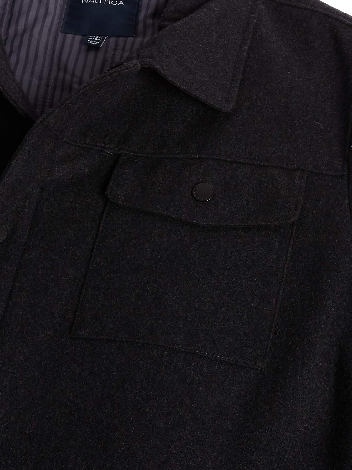 image:imageNautica Mens Wool Blend Peacoat DoubleBreasted Winter Coat Regular Big amp Tall SizesSmoke Gray