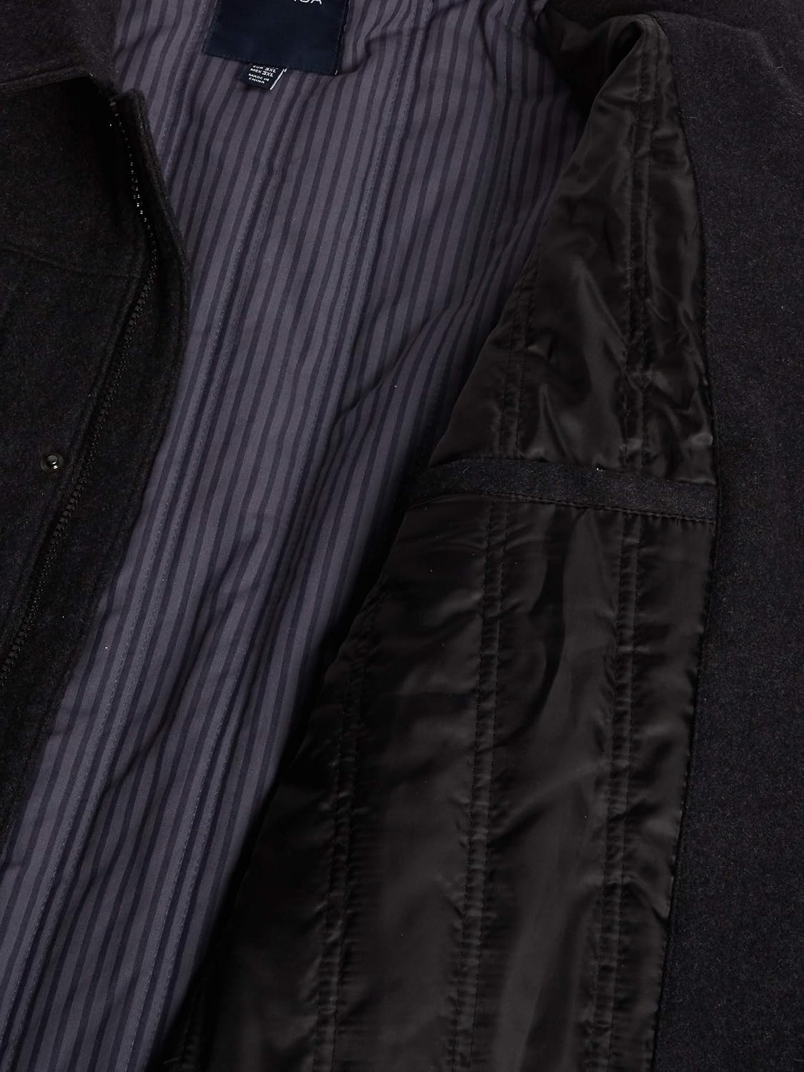 image:imageNautica Mens Wool Blend Peacoat DoubleBreasted Winter Coat Regular Big amp Tall SizesSmoke Gray