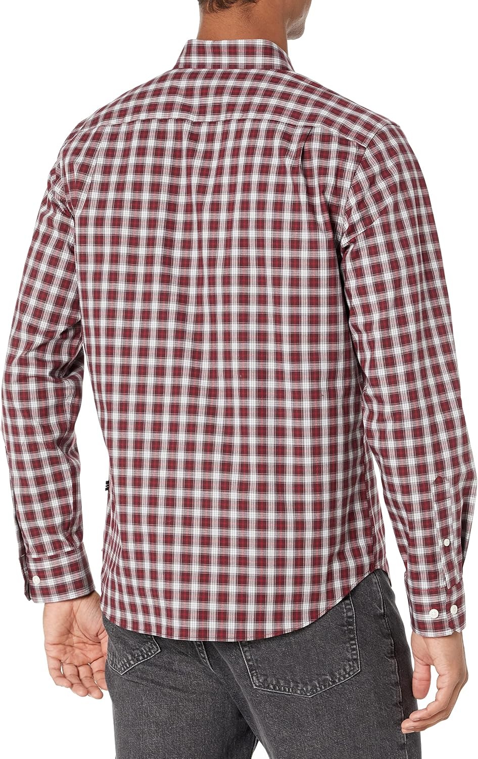 image:imageNautica Mens WrinkleResistant Plaid Wear to Work ShirtShipwreck Burgundy