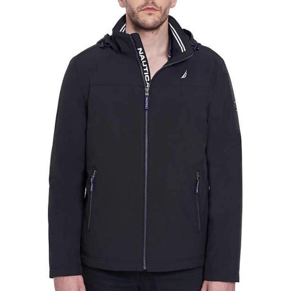 image:imageNautica Mens Golf Jacket Casual Wear Windbreaker Jacket Regular Big amp Tall SizesCaviar Black