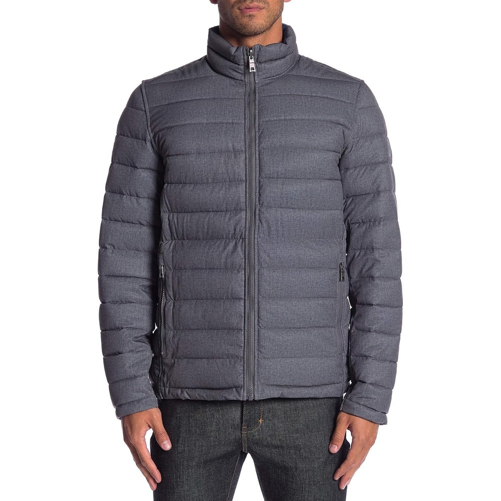image:imageNautica Mens Reversible Quilted Puffer Jacket Midweight Mechanical Stretch Winter CoatHeather Grey