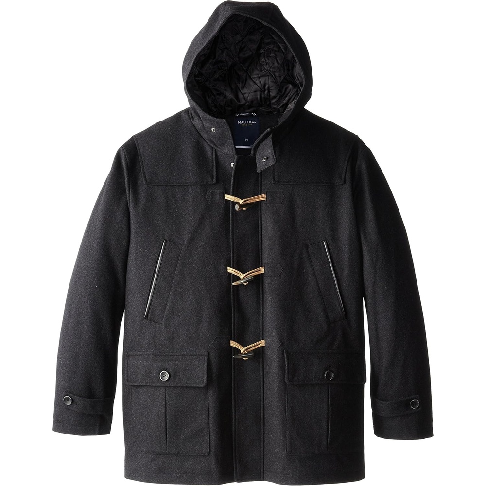 image:imageNautica Mens Wool Blend Peacoat DoubleBreasted Winter Coat Regular Big amp Tall SizesC Grey
