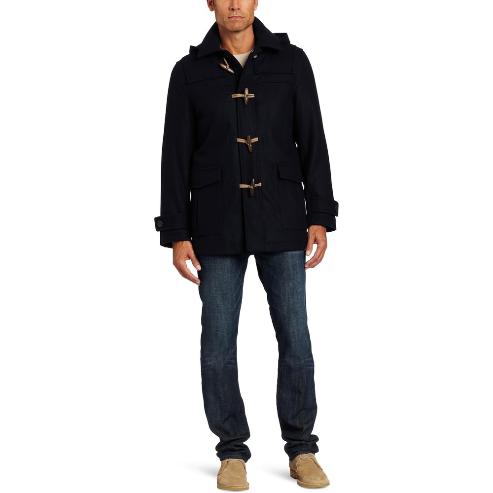 image:imageNautica Mens Wool Blend Peacoat  DoubleBreasted Winter Coat Regular Big amp Tall SizesD Navy