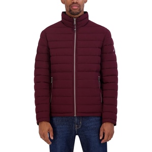 Nautica Men’s Reversible Quilted Puffer Jacket –Midweight Mechanical Stretch Winter Coat(Burgandy)