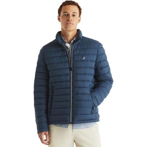 Nautica Men’s Reversible Quilted Puffer Jacket –Midweight Mechanical Stretch Winter Coat(Lapis Blue)