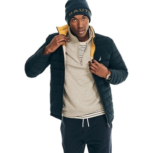 Nautica Men’s Reversible Quilted Puffer Jacket –Midweight Mechanical Stretch Winter Coat(Mustard)