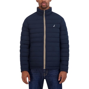 Nautica Men’s Reversible Quilted Puffer Jacket –Midweight Mechanical Stretch Winter Coat(Taupe)