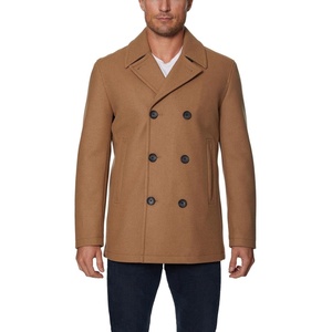 Nautica Men’s Wool Blend Peacoat – Double-Breasted Winter Coat, Regular, Big & Tall Sizes(Beige)