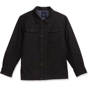 Nautica Men’s Wool Blend Peacoat – Double-Breasted Winter Coat, Regular, Big & Tall Sizes(Smoke Gray)