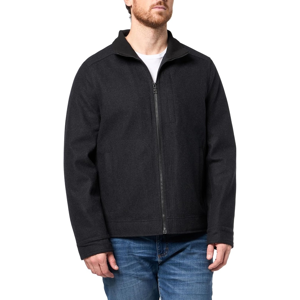 image:imageNautica Mens Wool Blend Lightweight Insulated Jacket Printed Daimond Quilted InteriorCharcoal