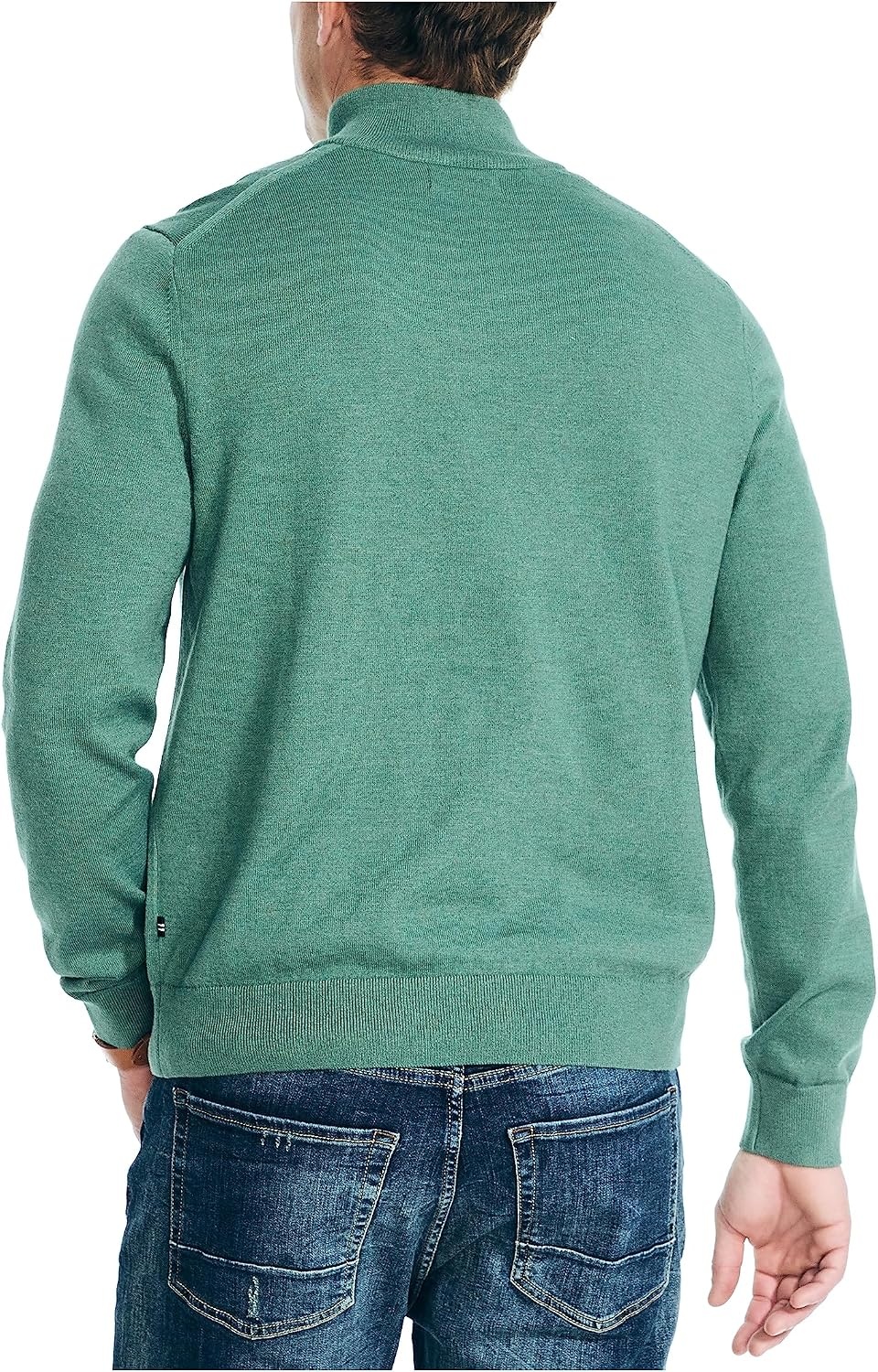 image:imageNautica Mens Navtech QuarterZip SweaterArctic Fern Heather