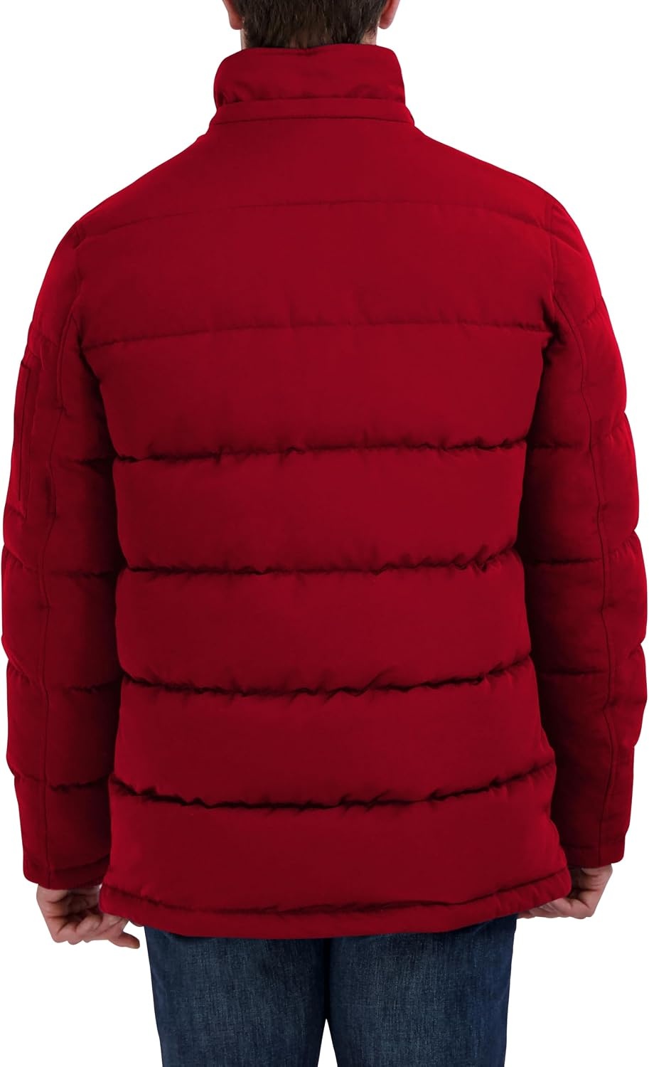 image:imageNautica Mens Faux Fur Trim Puffer Jacket With Removable HoodRed