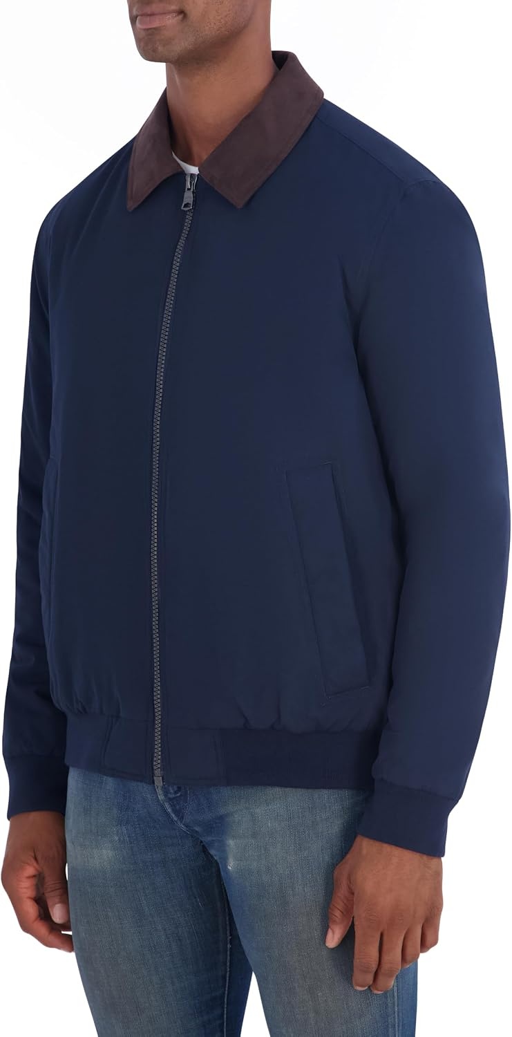 image:imageNautica Mens Heritage Shirt Collar Jacket Water Resistant Zip Front Plaid Lined Casual CoatNavy