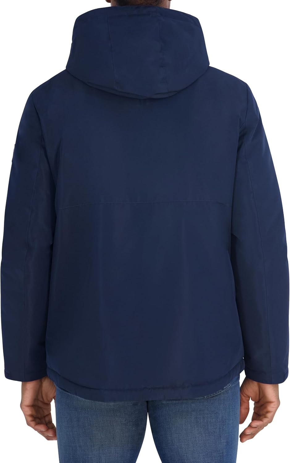 image:imageNautica Mens Hooded Rain Jacket Water Resistant Insulated Zip Front Coastal CoatNavy