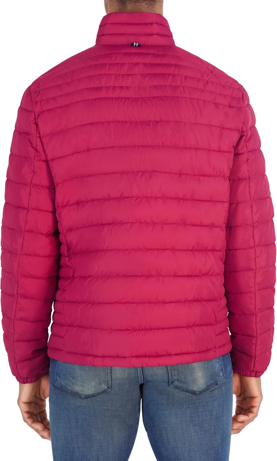 image:imageNautica Mens Lightweight Quilted Jacket Water Resistant Zip Front Transitional CoatBerry Red