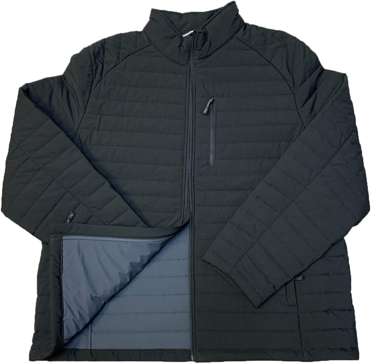 image:imageNautica Mens Lightweight Quilted Puffer Jacket Full Zip Transitional OuterwearRaven