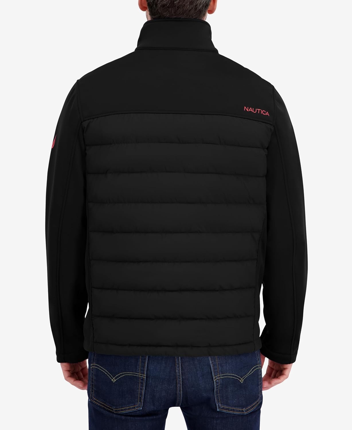 image:imageNautica Mens Lightweight Softshell Jacket Bonded Fleece Lining Regular Big amp Tall SizesBlack