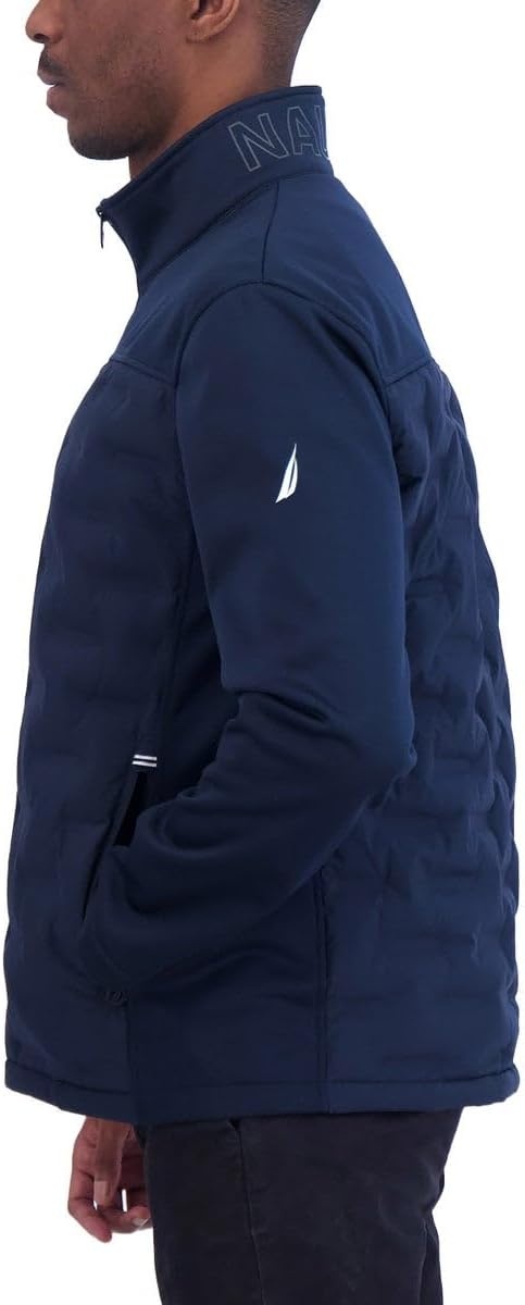 image:imageNautica Mens Lightweight Softshell Jacket Bonded Fleece Lining Regular Big amp Tall SizesBlue