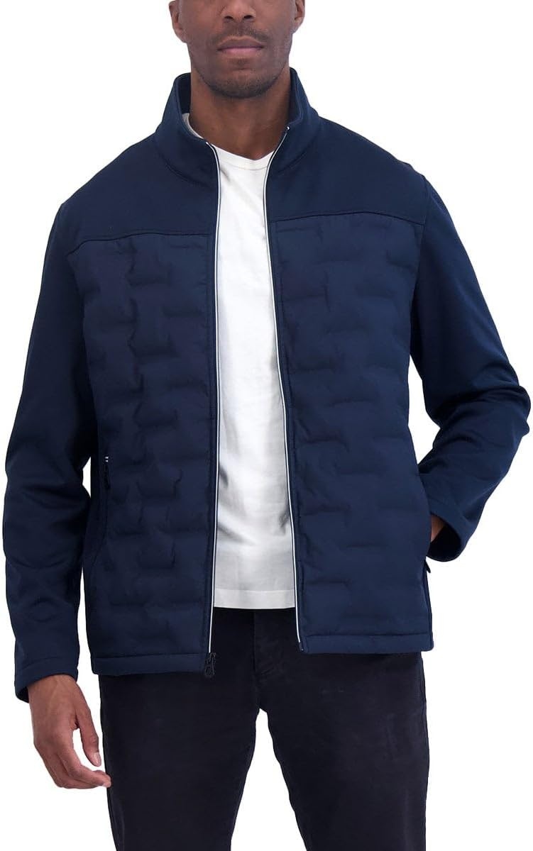 image:imageNautica Mens Lightweight Softshell Jacket Bonded Fleece Lining Regular Big amp Tall SizesBlue