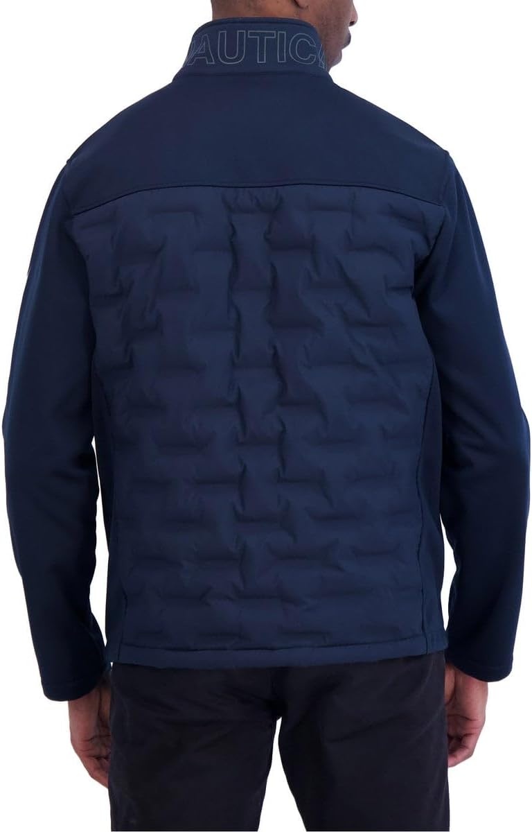 image:imageNautica Mens Lightweight Softshell Jacket Bonded Fleece Lining Regular Big amp Tall SizesBlue