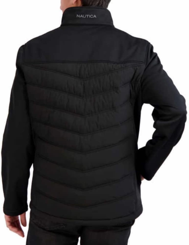 image:imageNautica Mens Lightweight Softshell Jacket Bonded Fleece Lining Regular Big amp Tall SizesJet