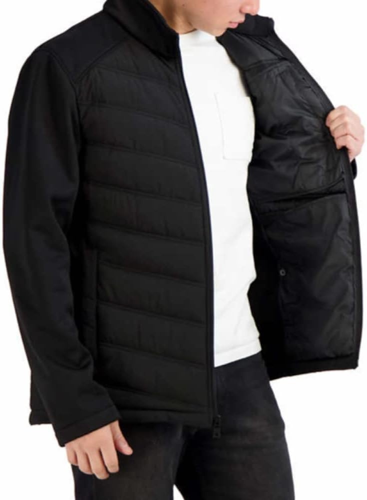 image:imageNautica Mens Lightweight Softshell Jacket Bonded Fleece Lining Regular Big amp Tall SizesJet