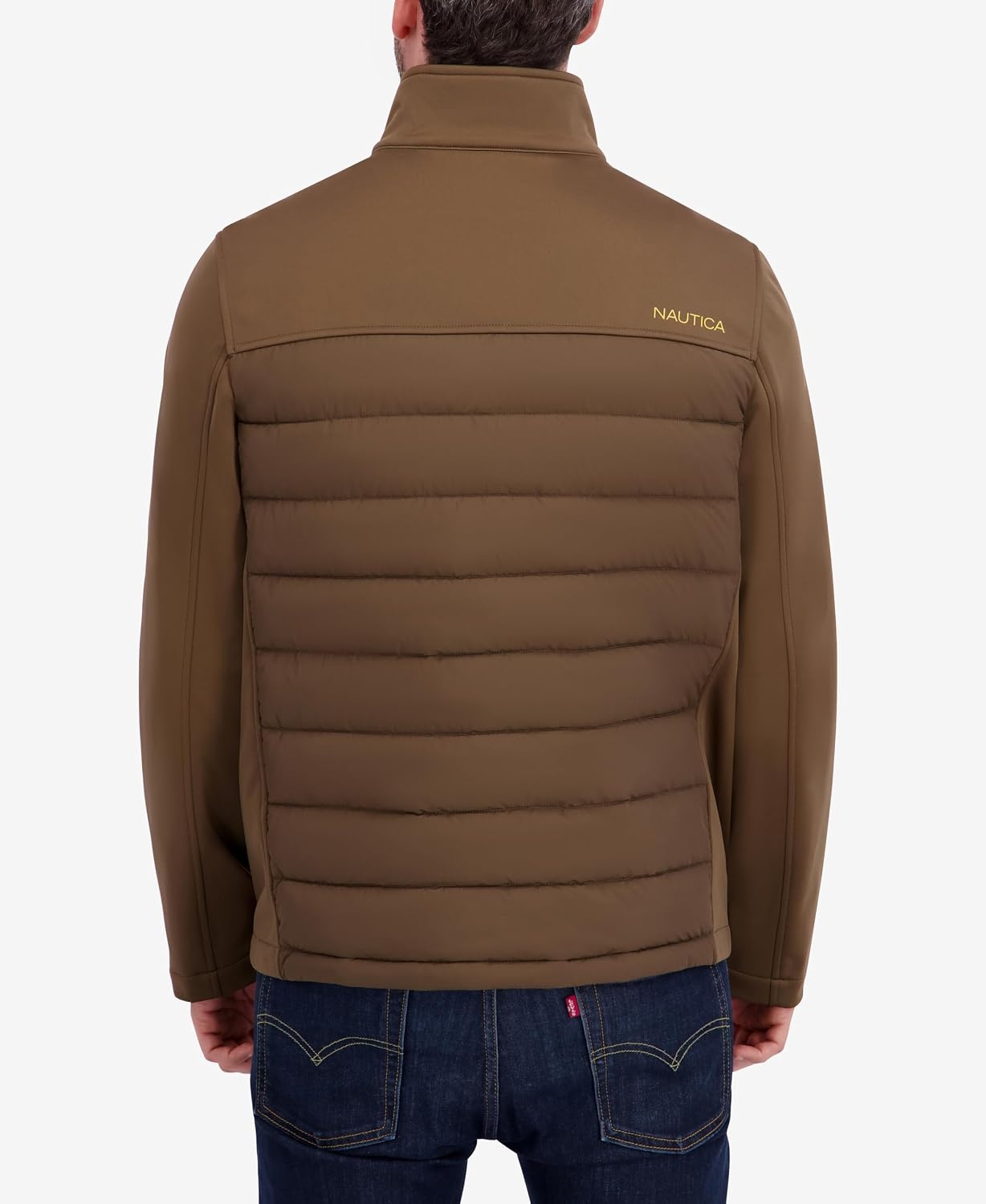 image:imageNautica Mens Lightweight Softshell Jacket Bonded Fleece Lining Regular Big amp Tall SizesOlive Brown