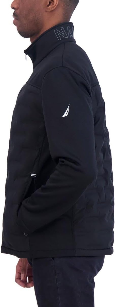 image:imageNautica Mens Lightweight Softshell Jacket Bonded Fleece Lining Regular Big amp Tall SizesOnyx